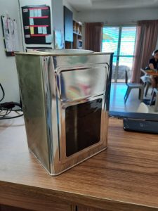 Metal Cookie tin DIY Project for a TV Box - 2