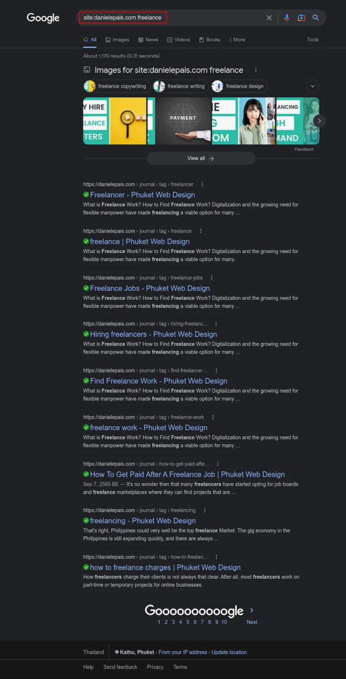 Image 3 internal links tool search results